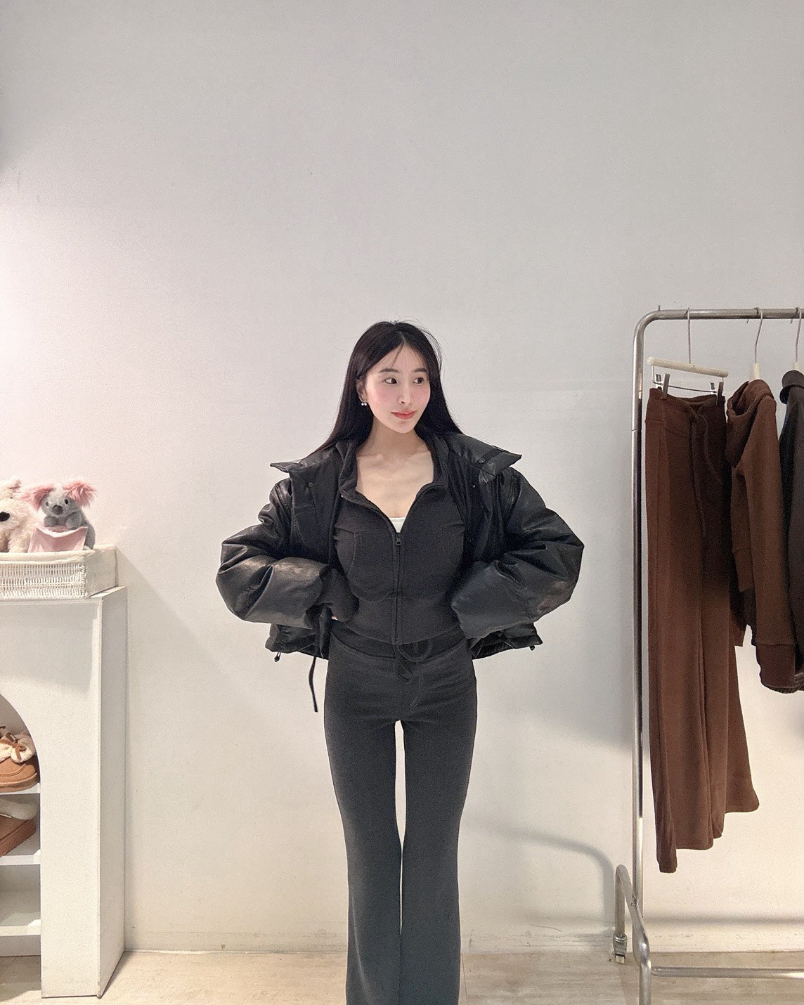 顯瘦發熱羊絨套裝