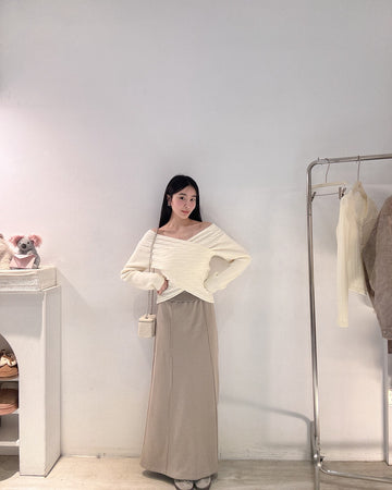 藏小腹水洗綿長裙