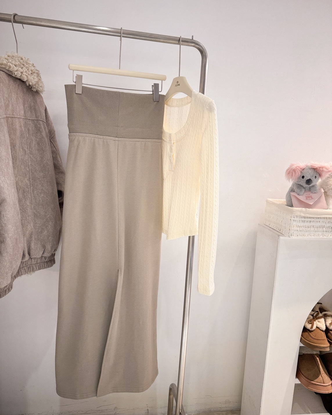 藏小腹水洗綿長裙