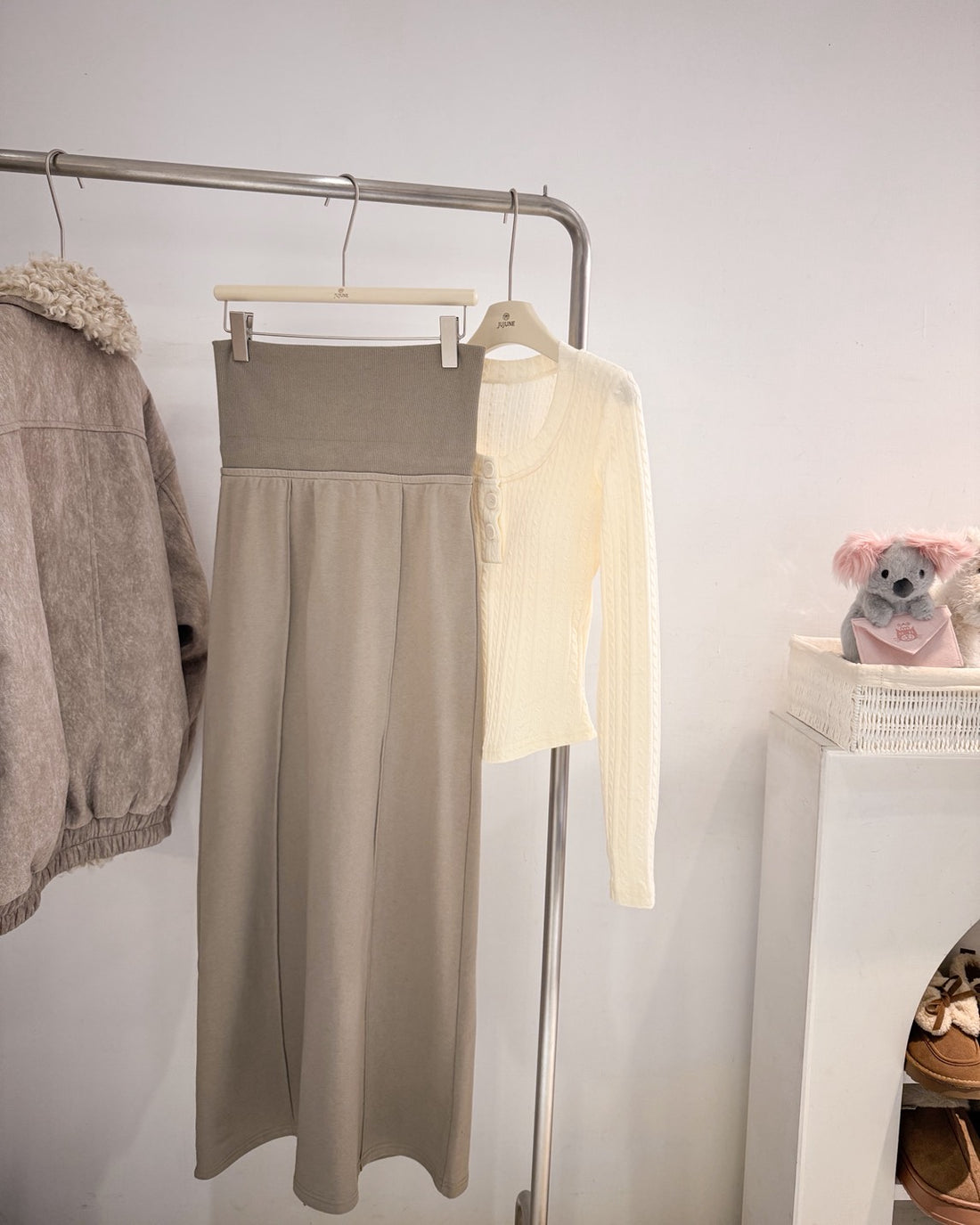 藏小腹水洗綿長裙