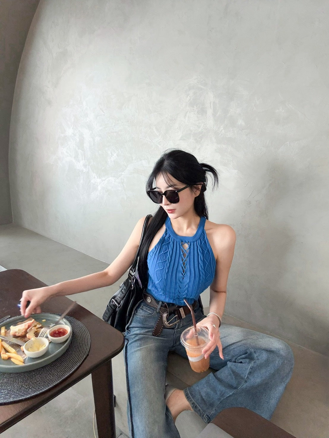 麻花涼感削肩背心