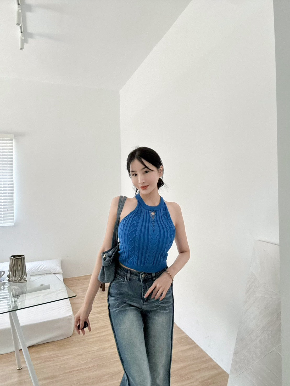麻花涼感削肩背心