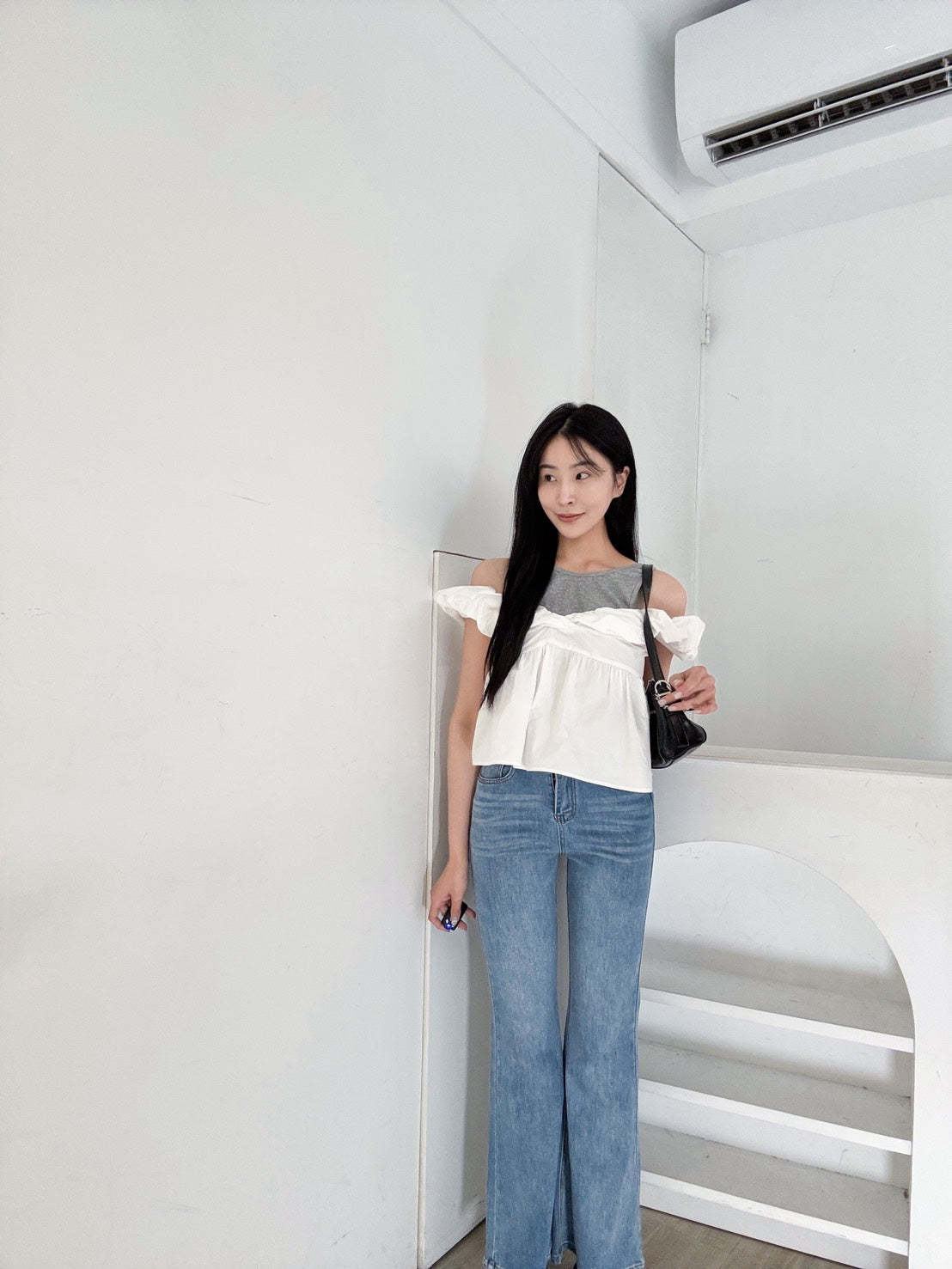 愛心口袋涼感喇叭褲