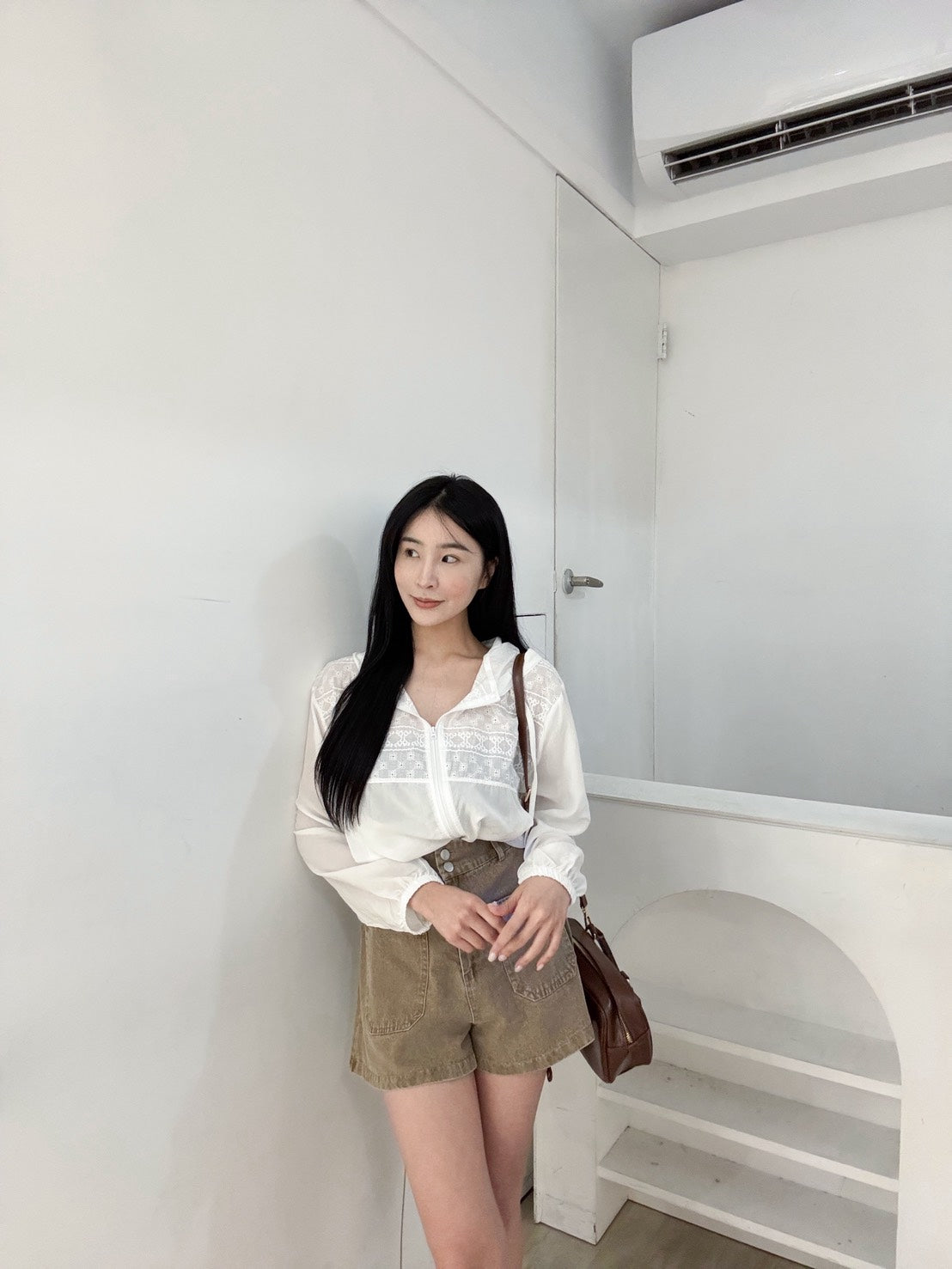 奶茶可麗露雙扣短褲