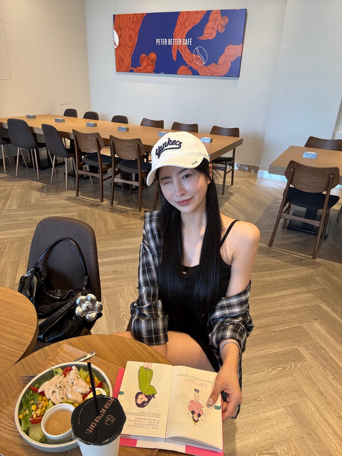 慵懶格紋襯衫背心組