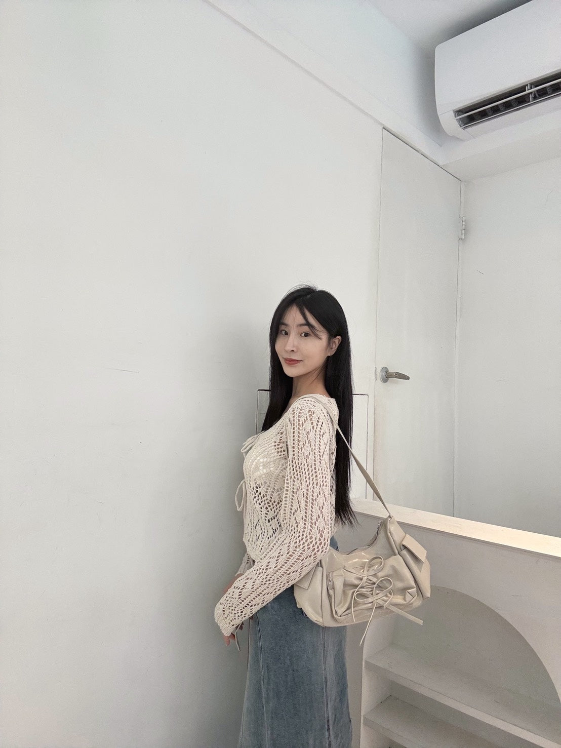 設計款彈力涼感牛仔裙