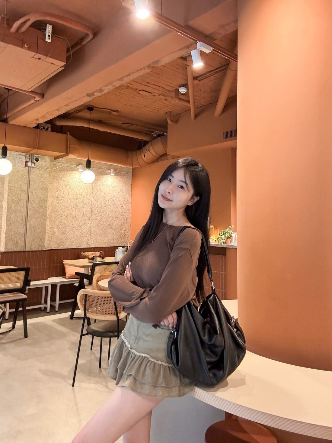 可麗露拼接褲裙