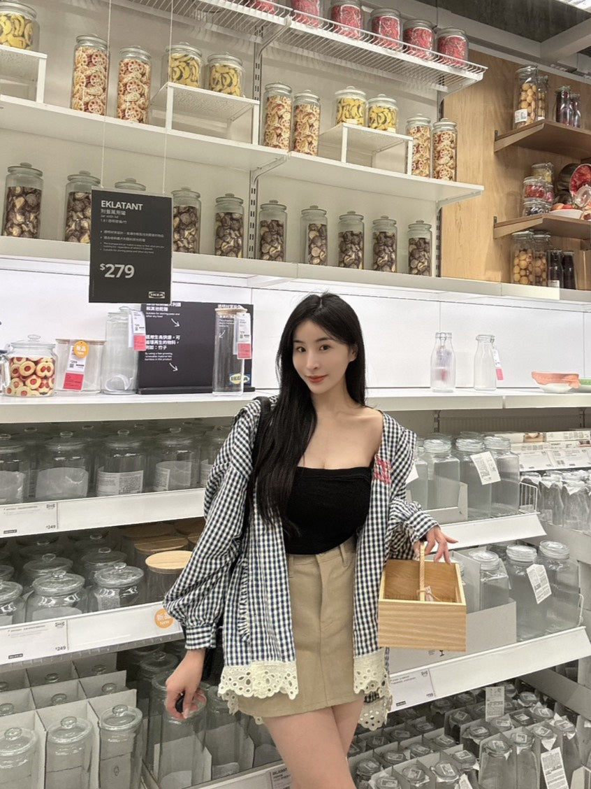 奶油系顯瘦褲裙