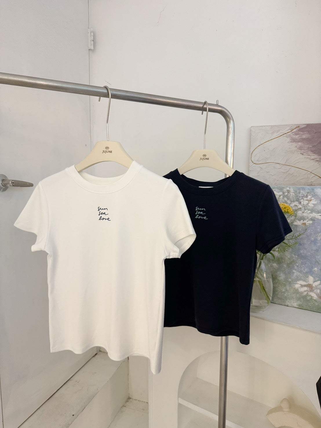 簡約小字彈力TEE