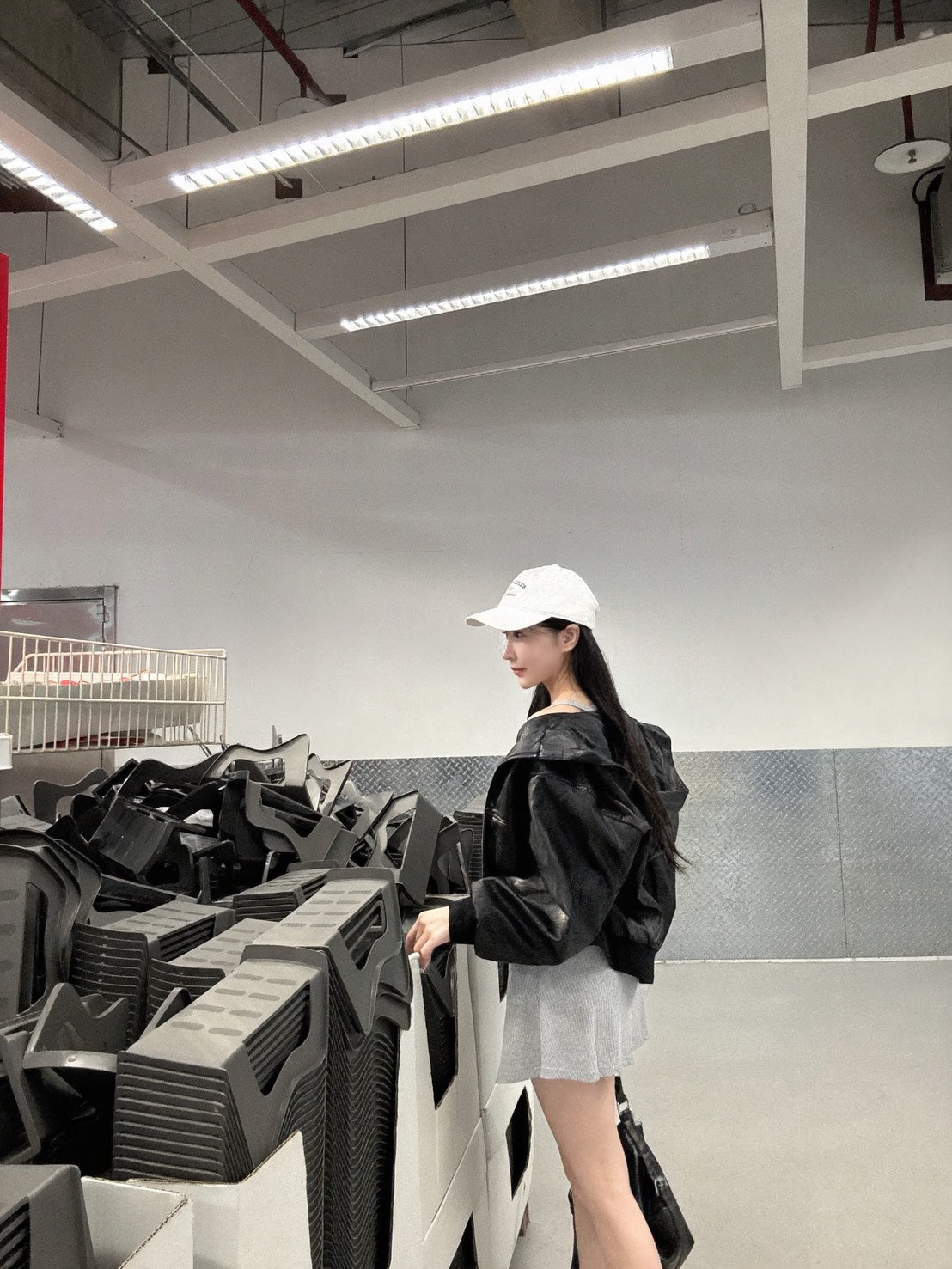削肩美背胸墊短洋
