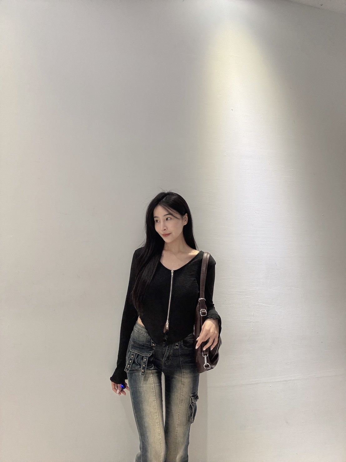 顯瘦拉鍊薄長袖