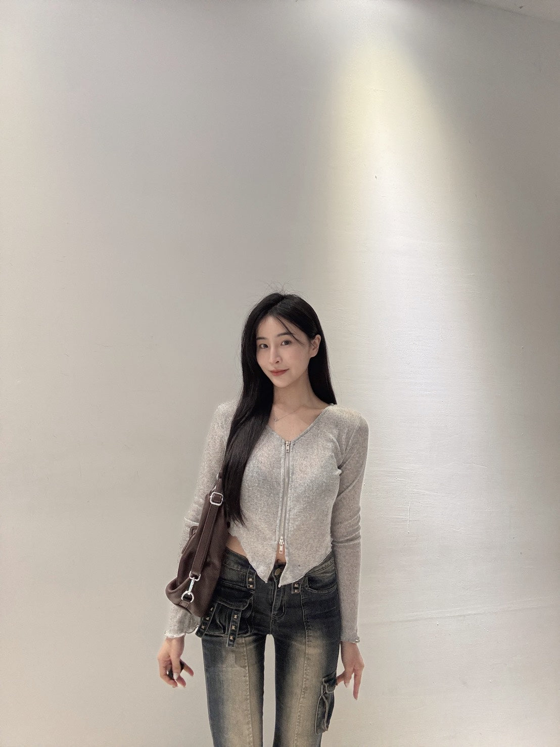 顯瘦拉鍊薄長袖