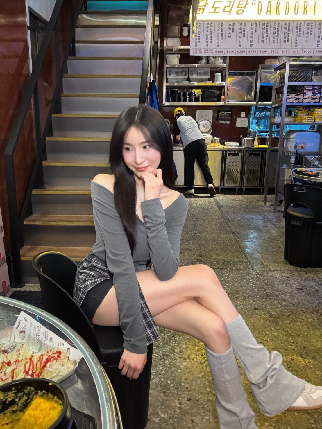 長腿視覺彈力襪套