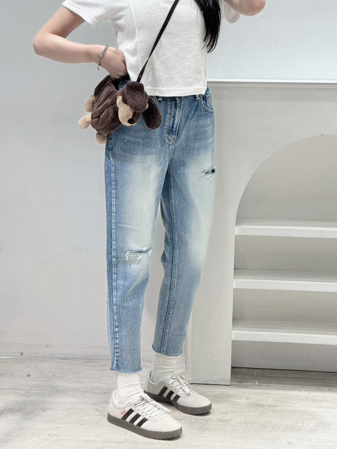 修身顯瘦小男友褲