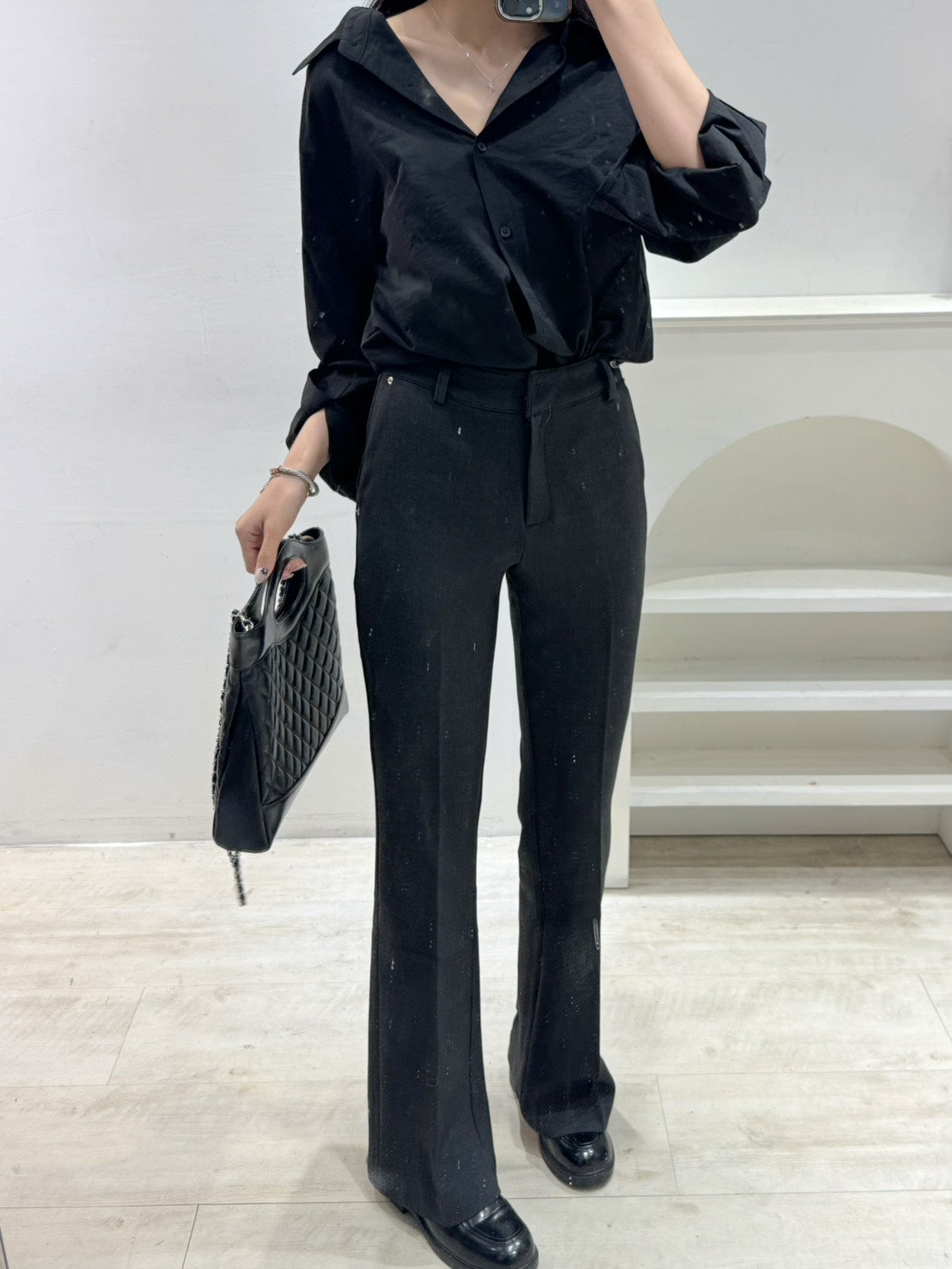 高訂款內磨毛西裝喇叭褲