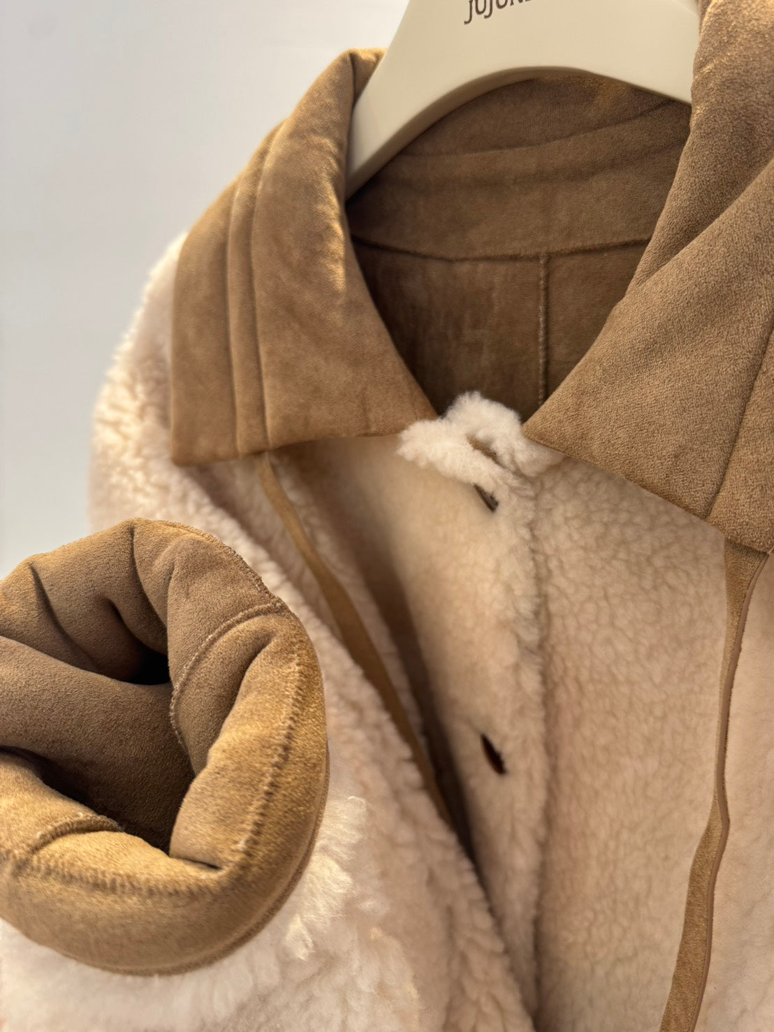 配色領QQ毛外套