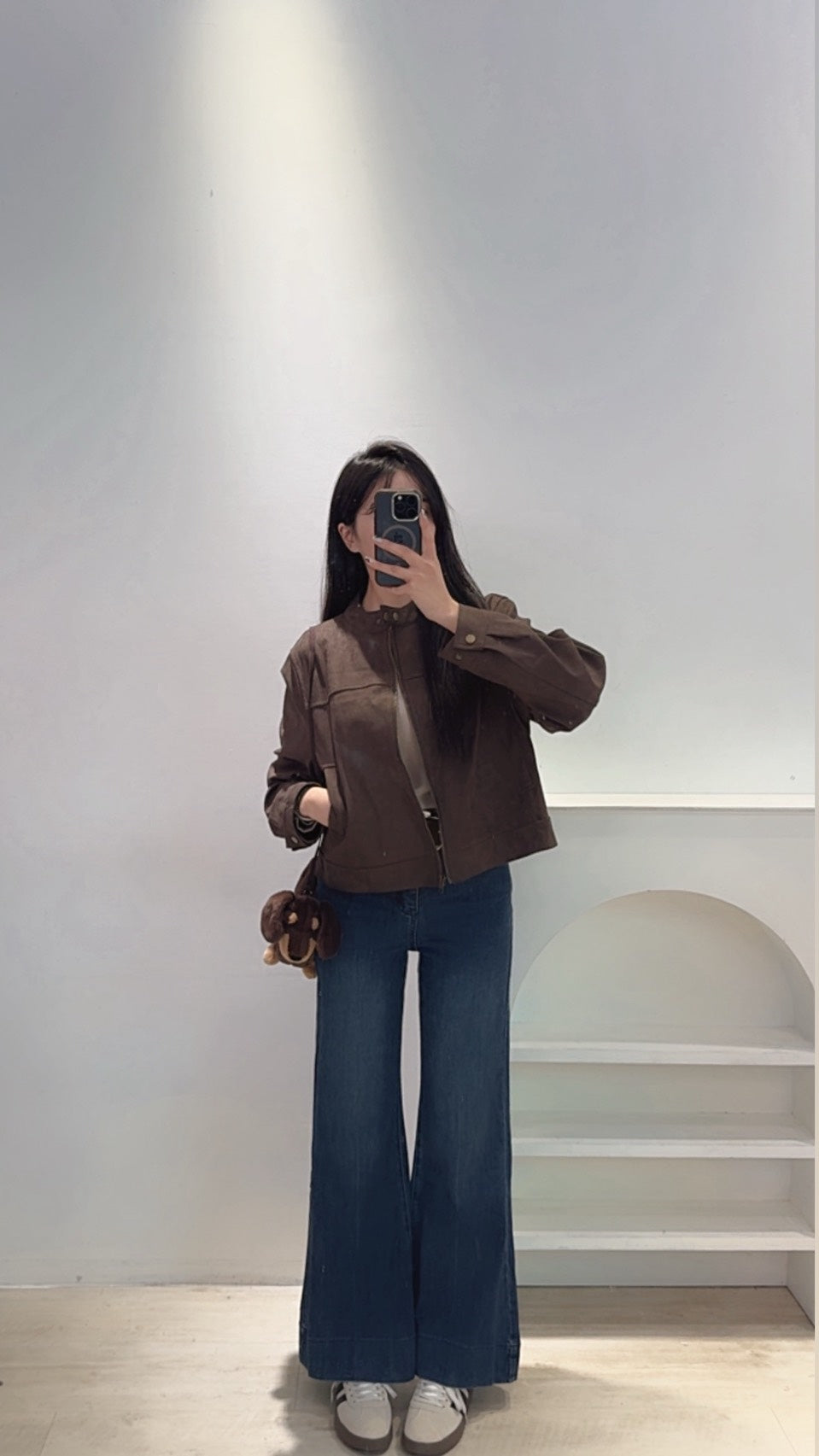 可麗露小肩線麂皮夾克