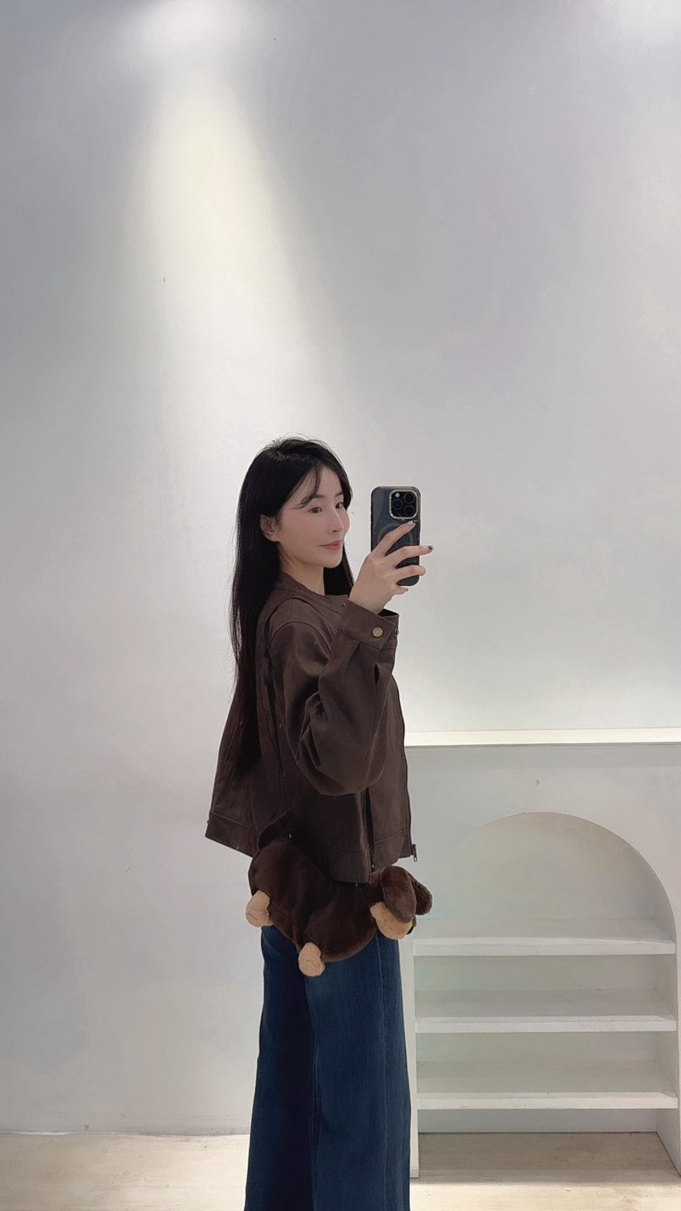 可麗露小肩線麂皮夾克