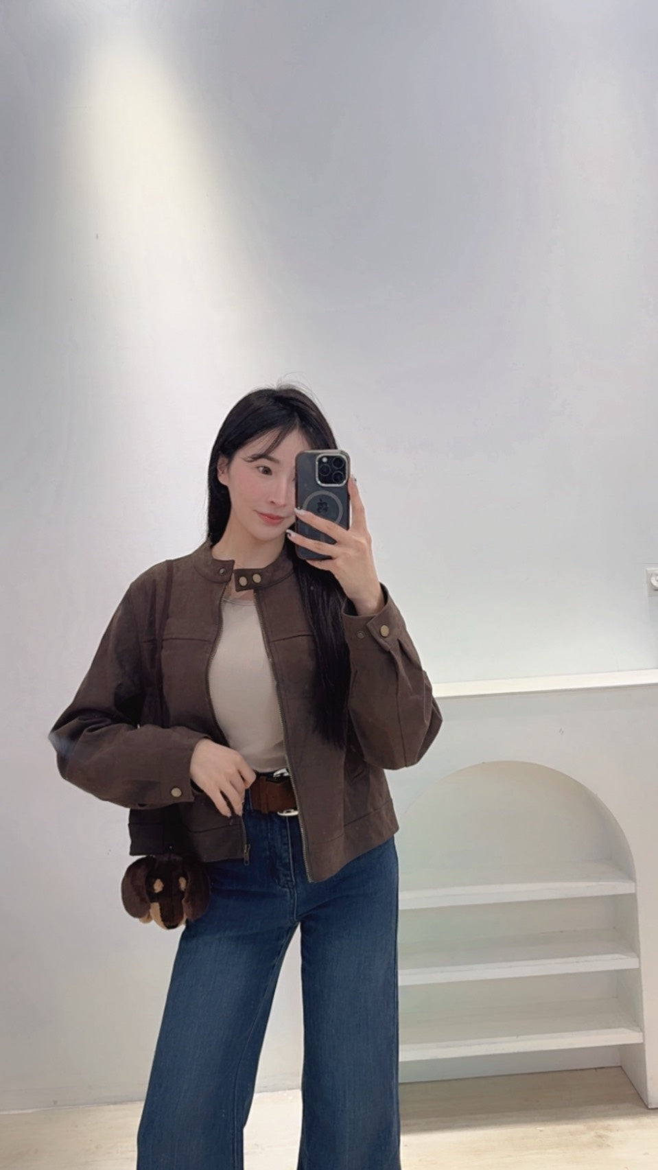 可麗露小肩線麂皮夾克