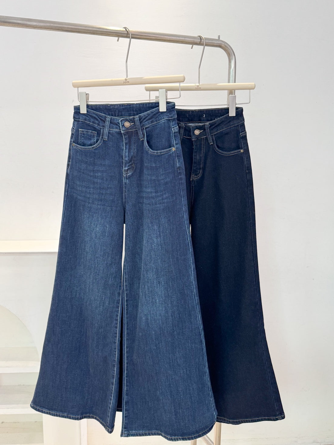 內磨毛高腰彈力喇叭褲