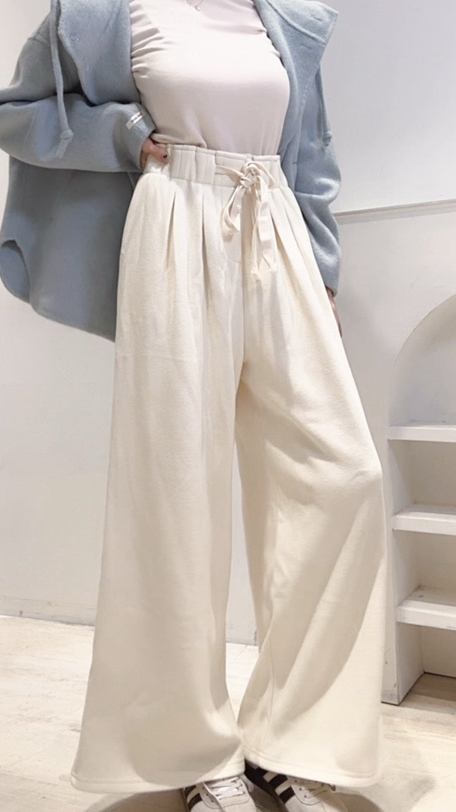 內刷絨直筒落地褲