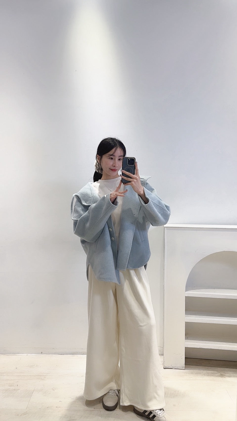 內刷絨直筒落地褲