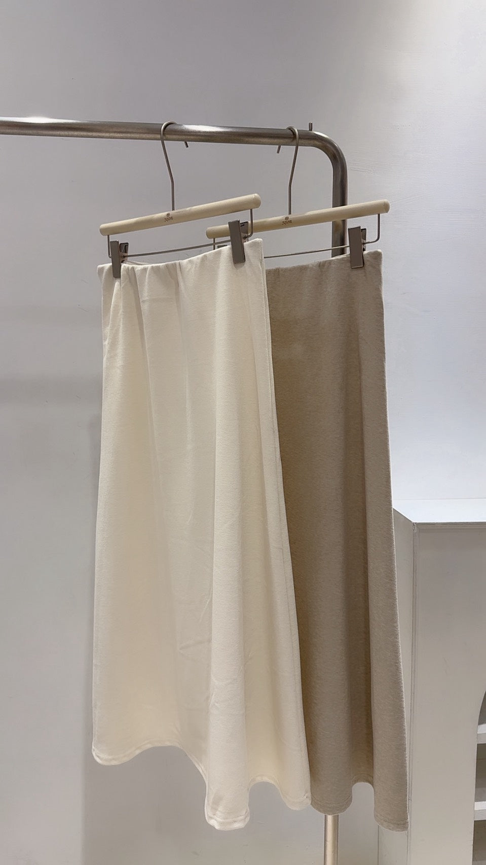 私心款彈力毛呢仙女長裙