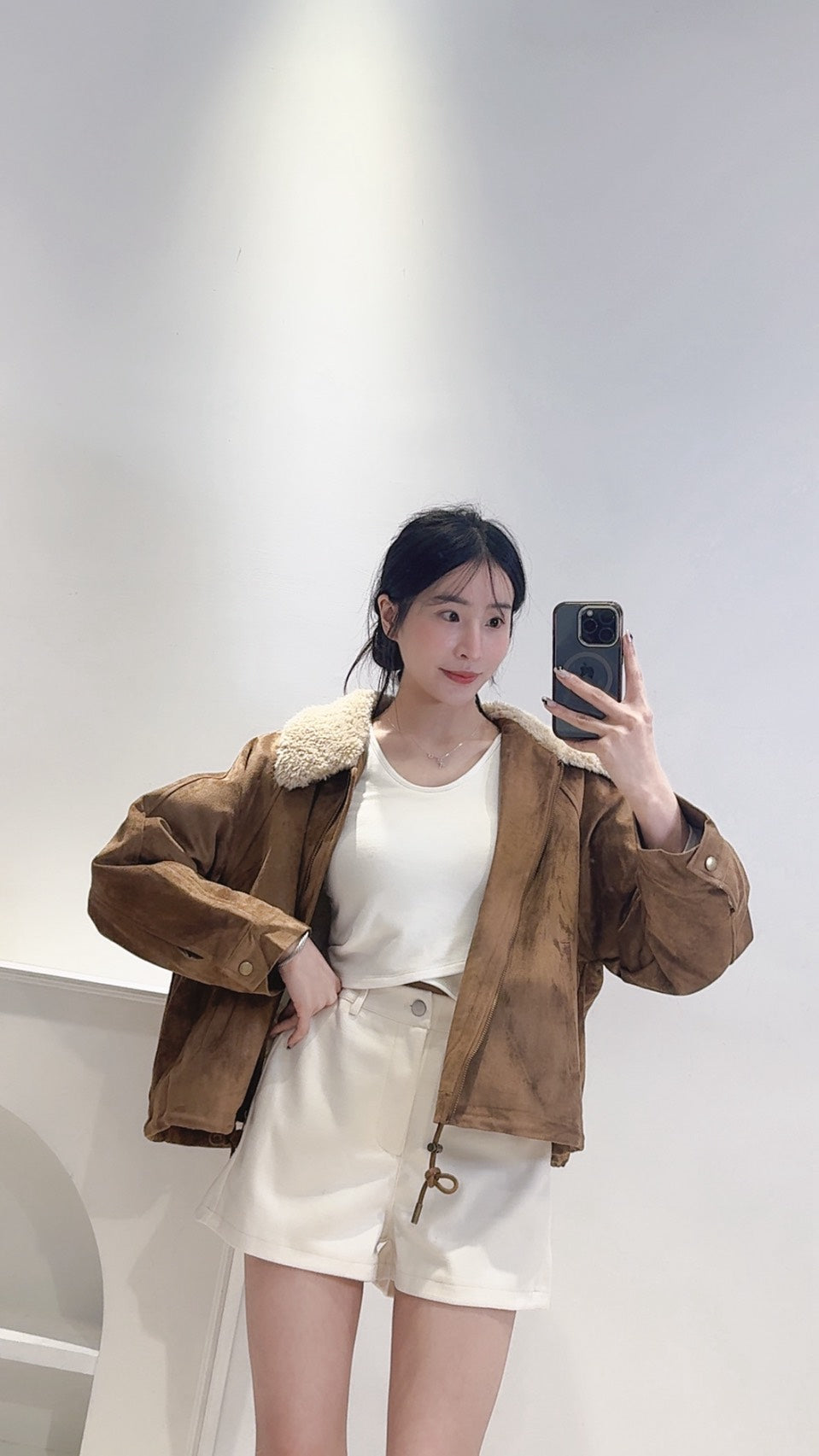 後鬆緊毛呢短褲