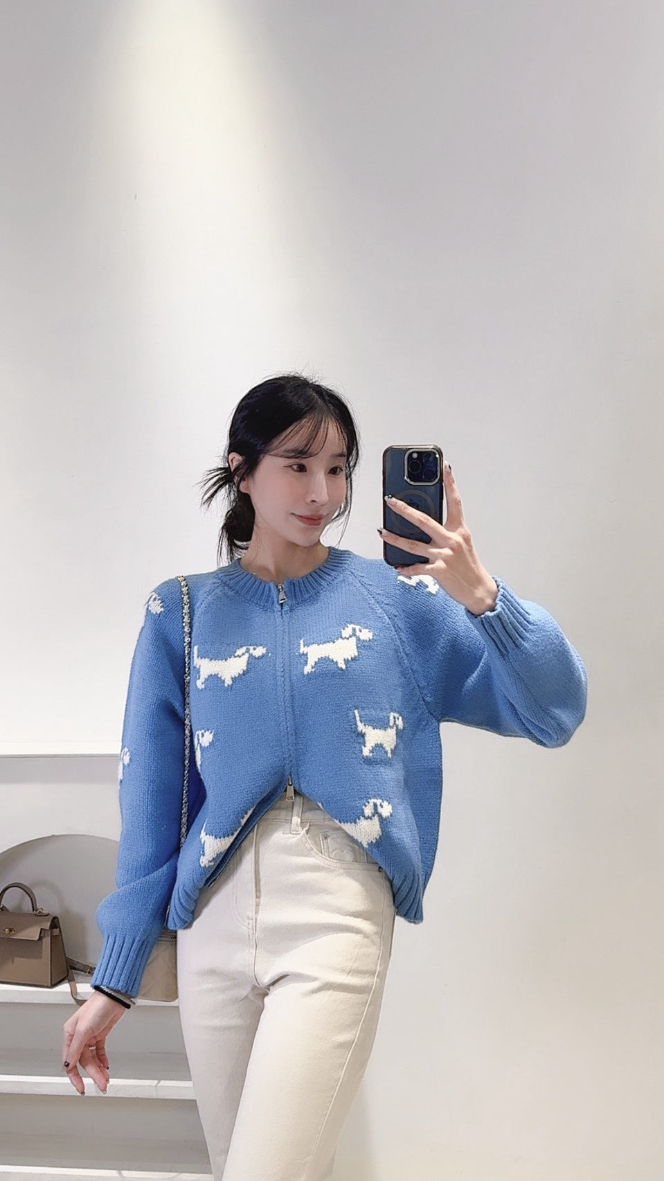 狗狗後磅針織外套