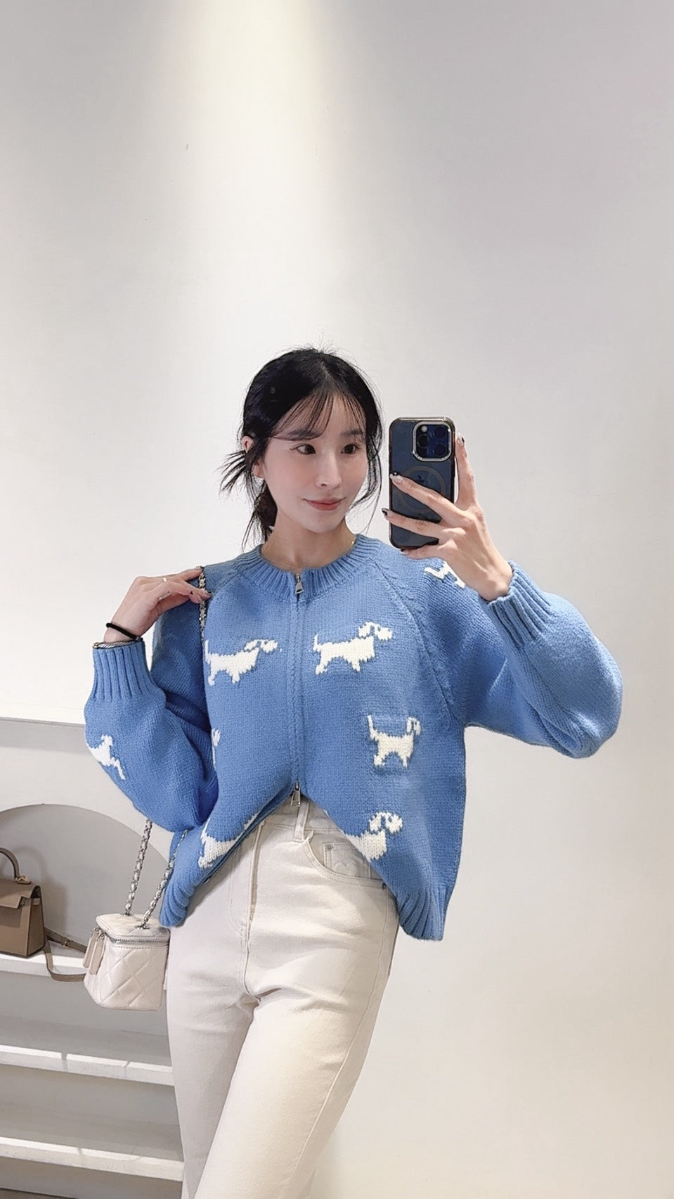 狗狗後磅針織外套