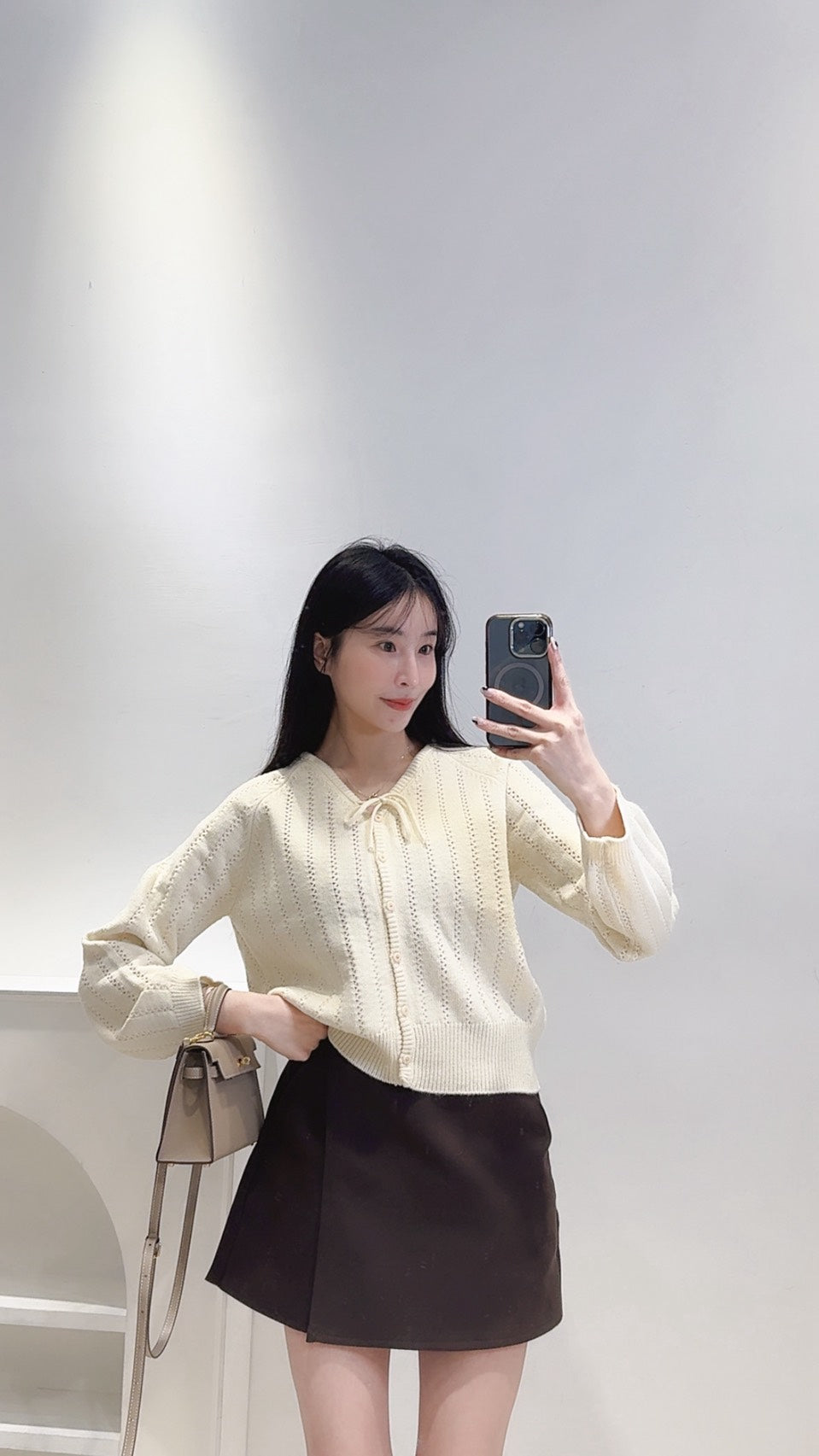 設計款綁帶針織衫