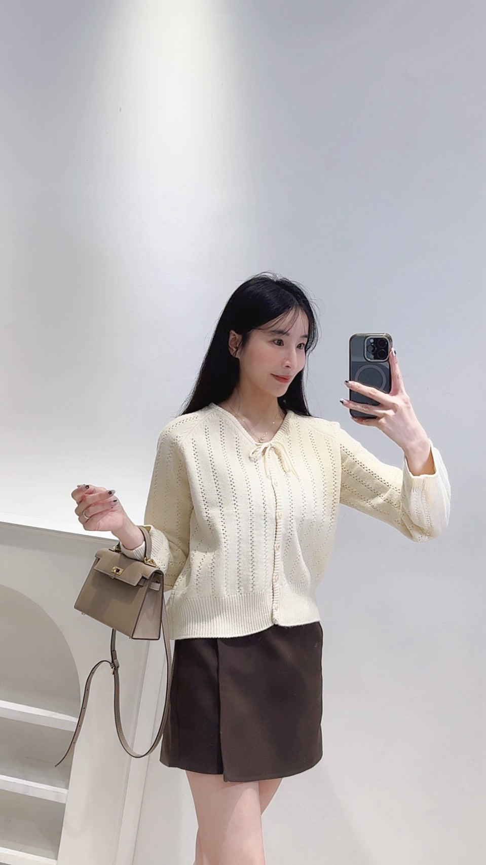 設計款綁帶針織衫