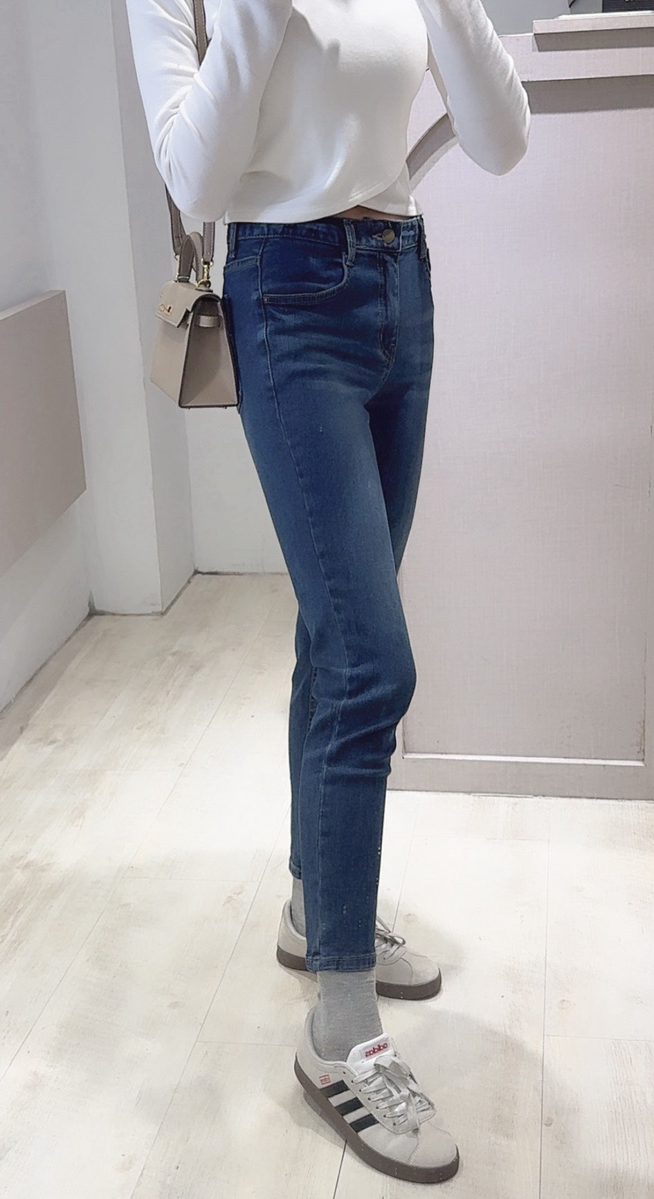 鉛筆腿原色提臀小腳褲