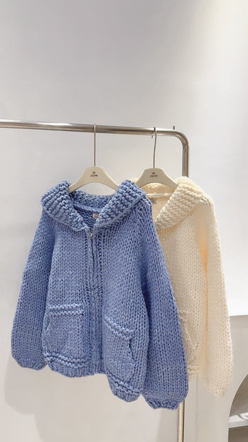 手工鉤織翻領外套