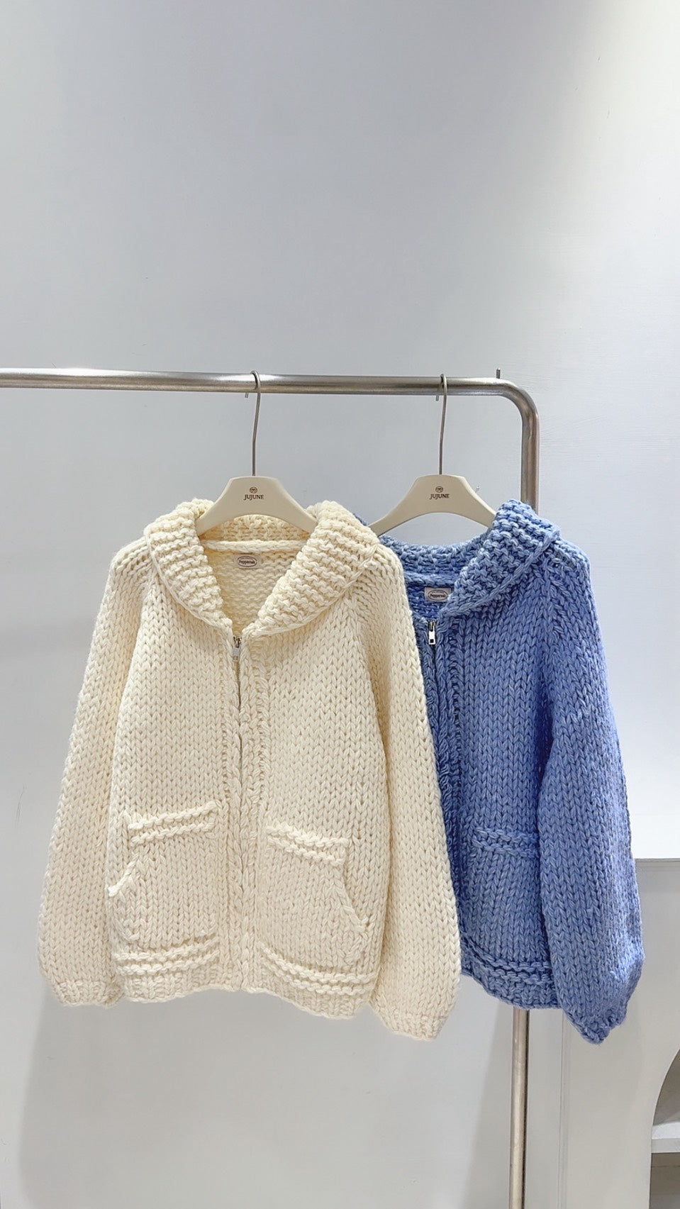 手工鉤織翻領外套