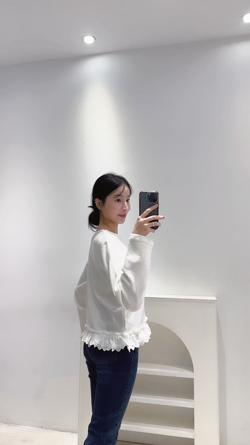 特殊布料精緻緹花上衣