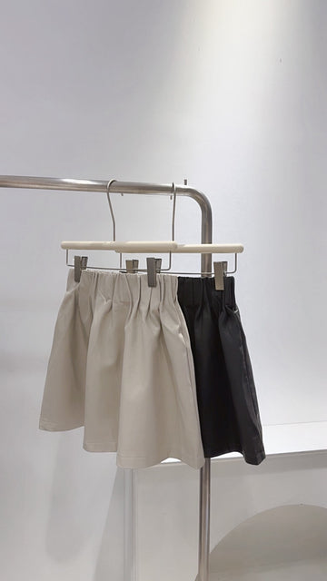 超軟皮革高腰褲裙