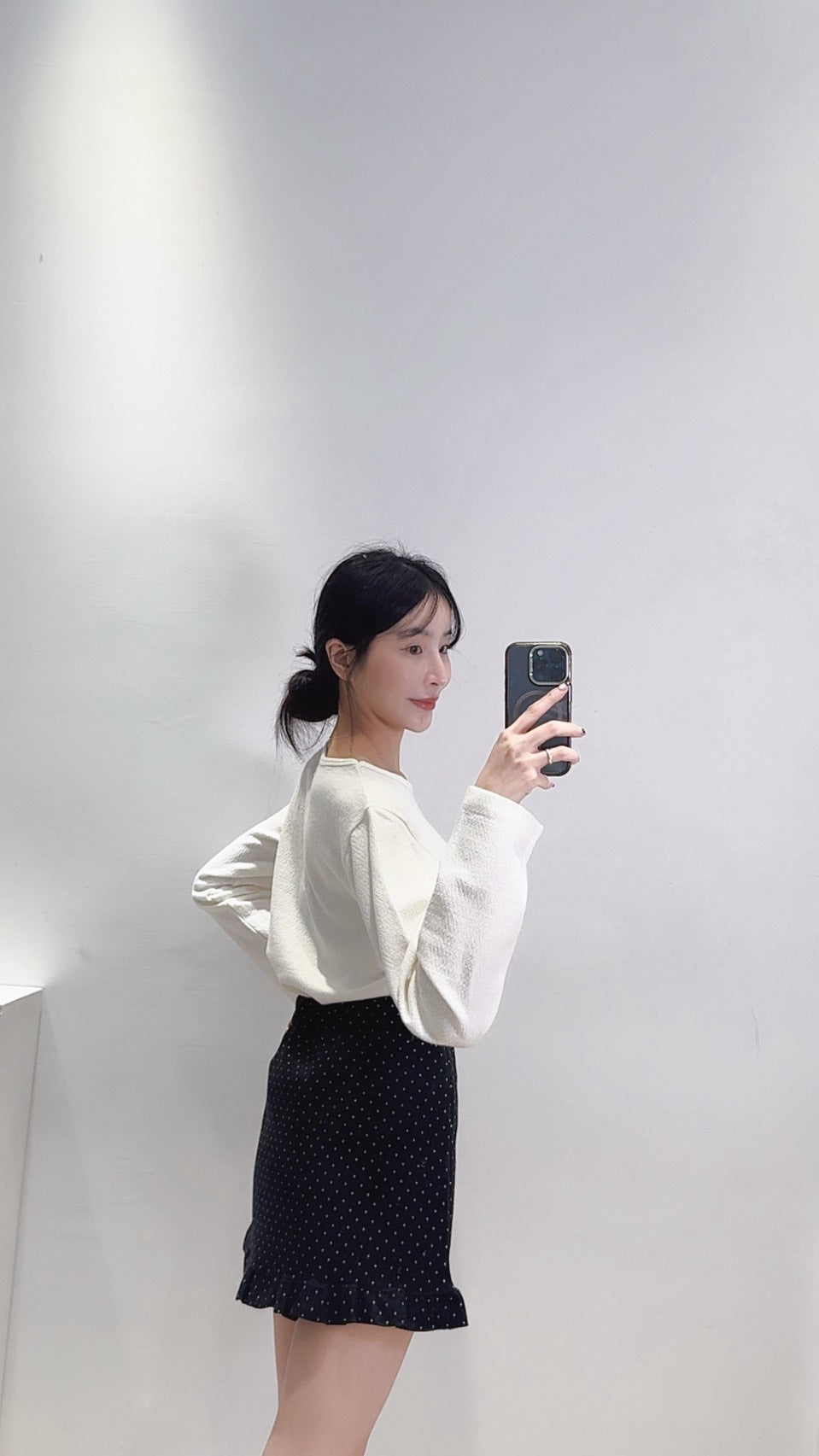 赫本風荷葉毛呢褲