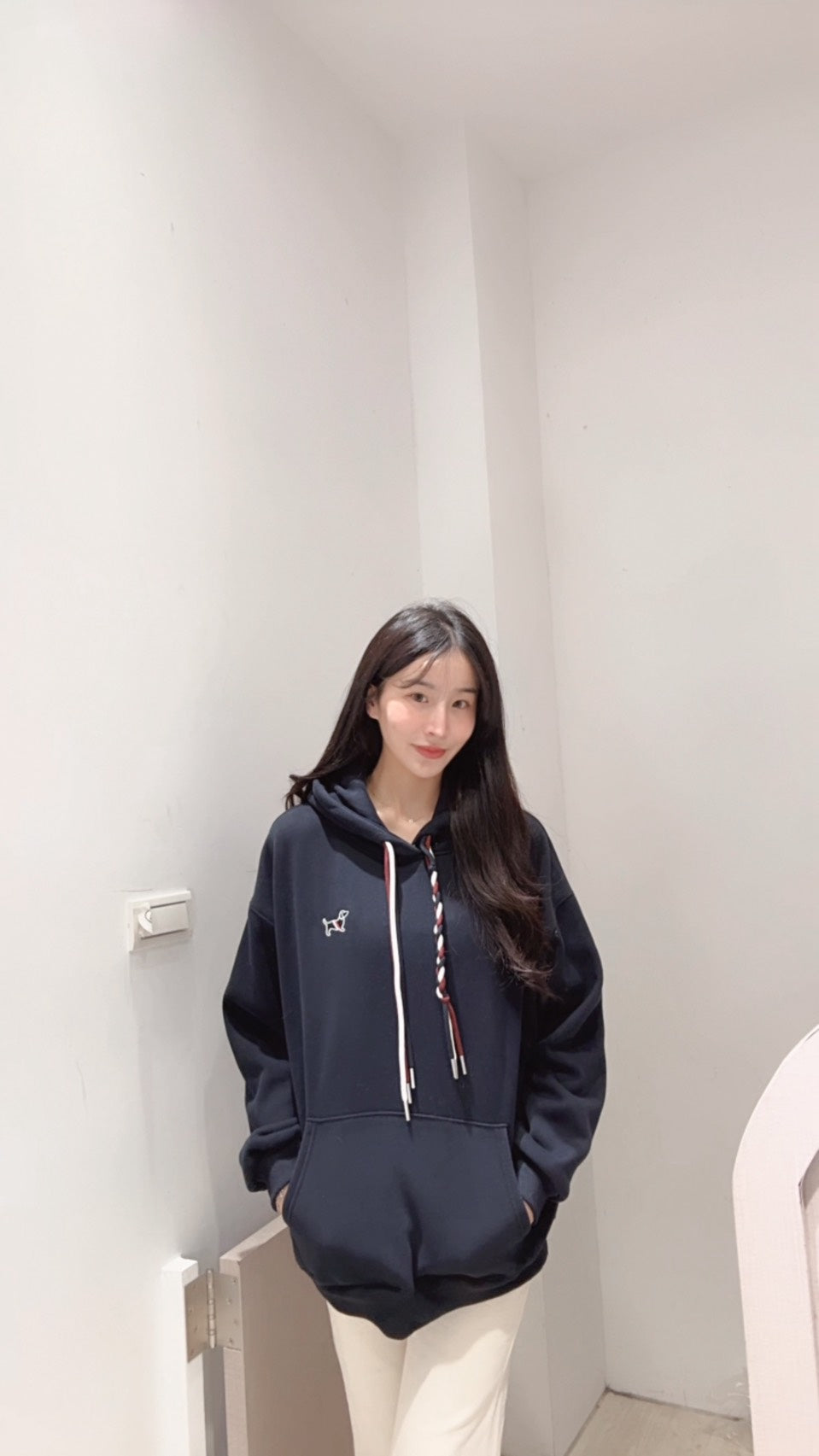 高訂款簡約刷絨連帽衛衣