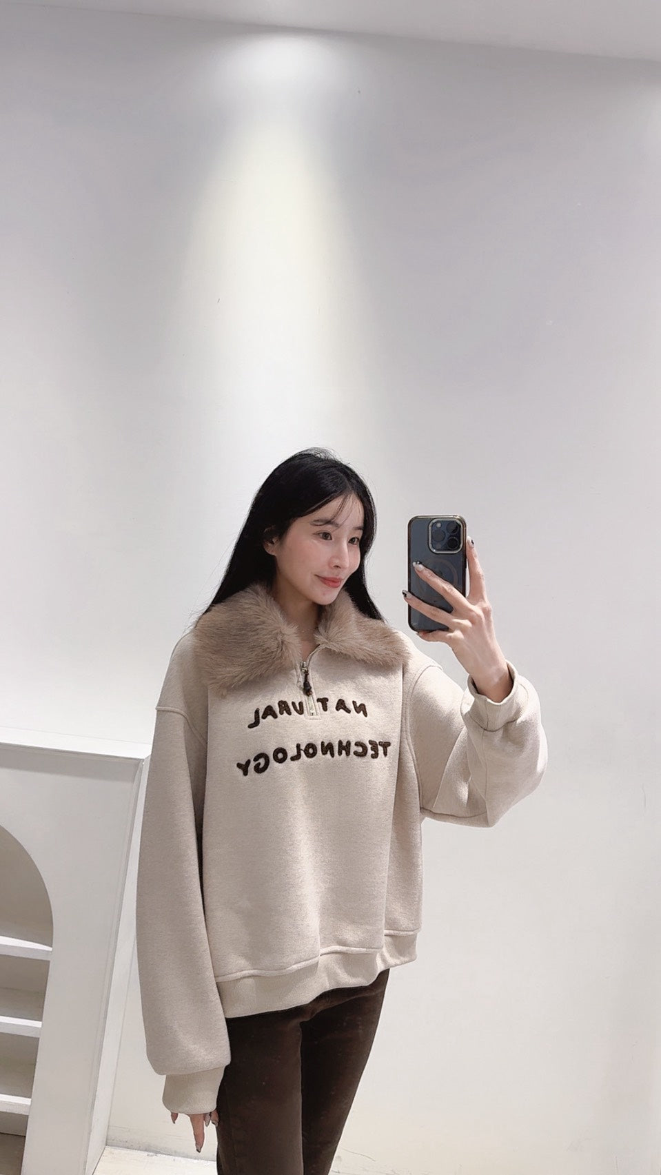 毛領可拆刷絨衛衣