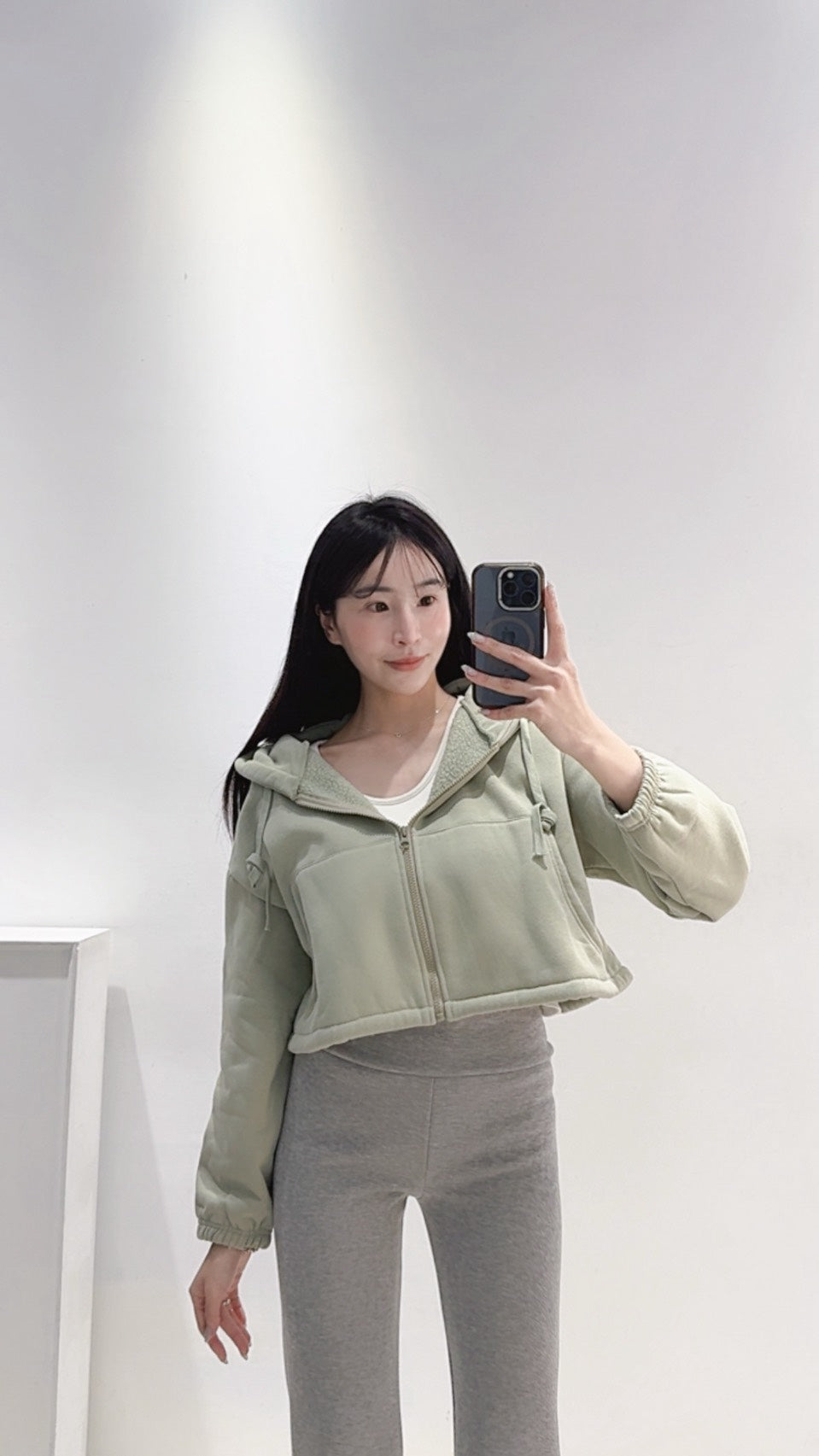 收腹刷毛喇叭褲