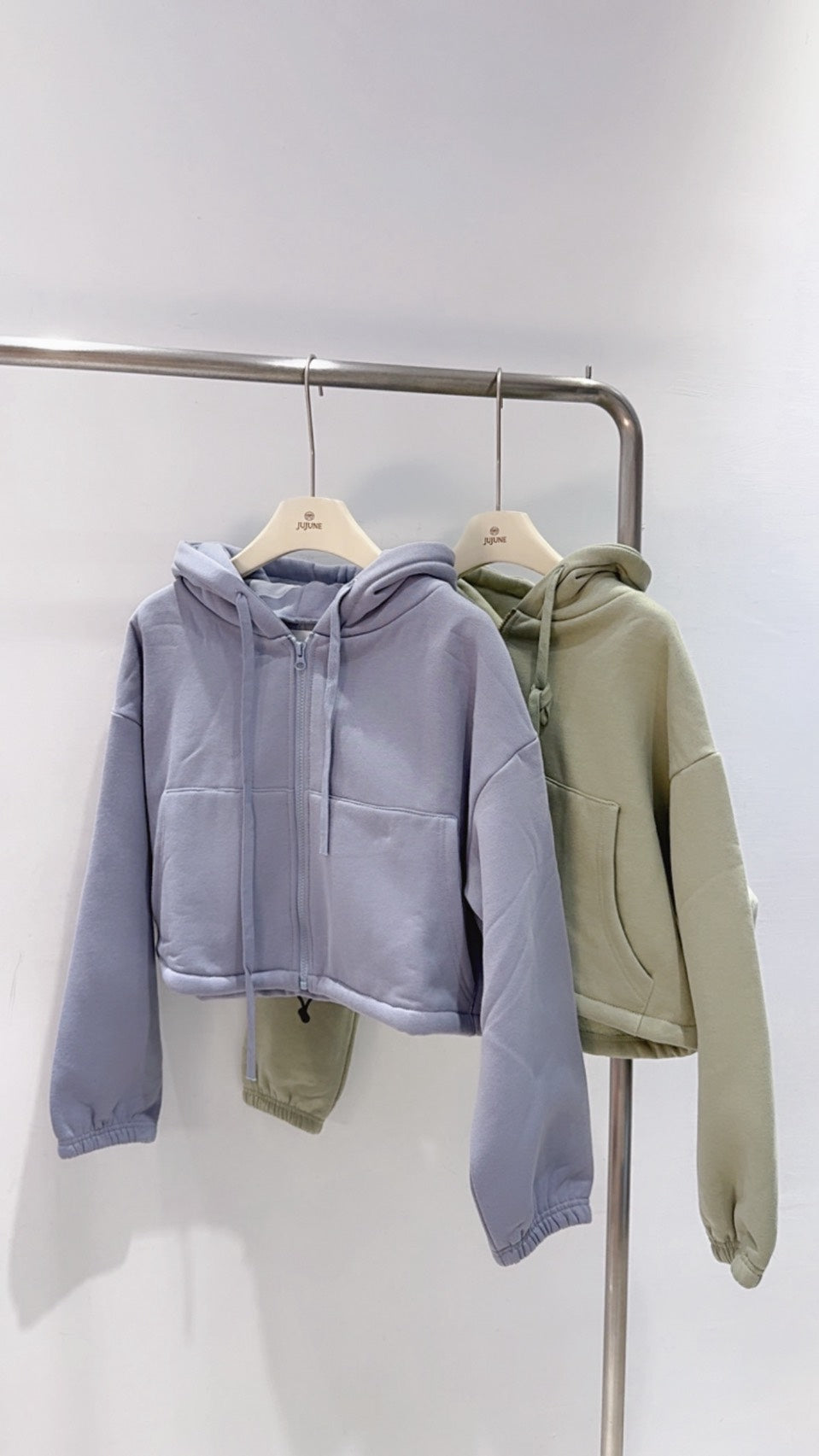 糖果色刷絨連帽外套