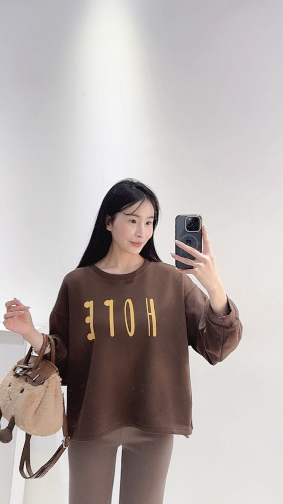 微短版刷絨衛衣