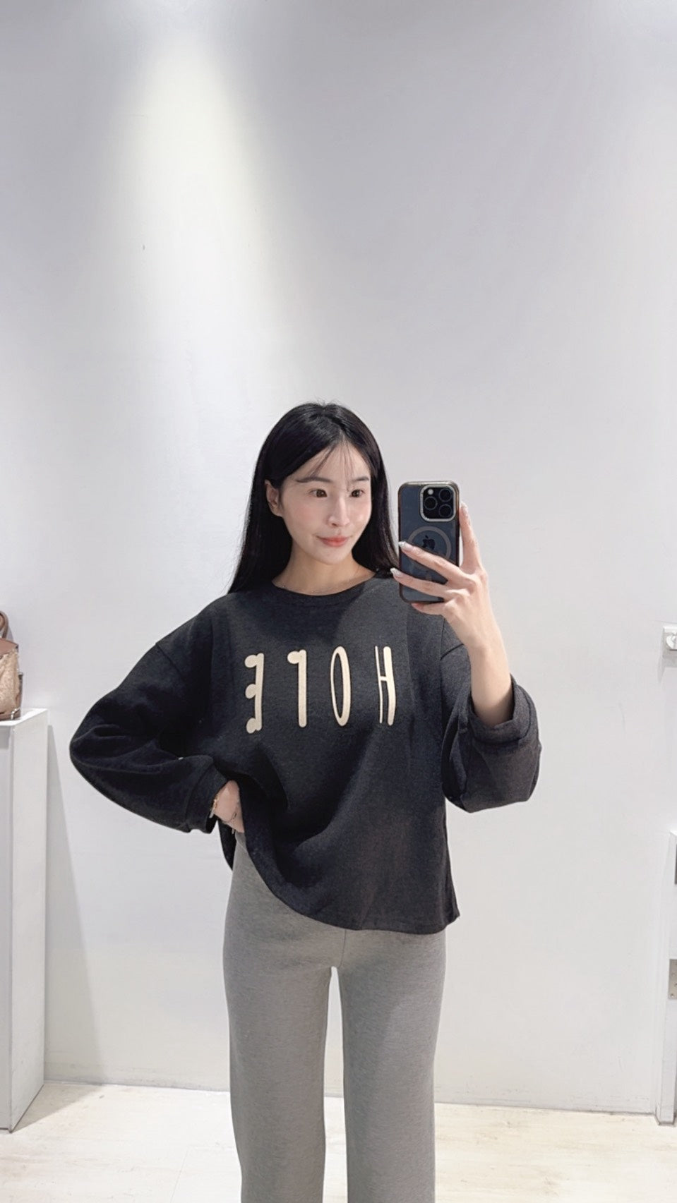 微短版刷絨衛衣