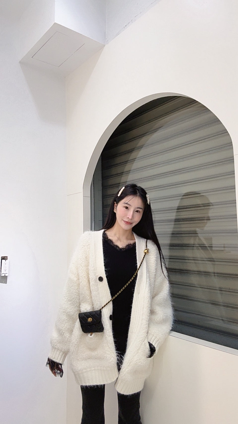 毛流感大口袋針織外套