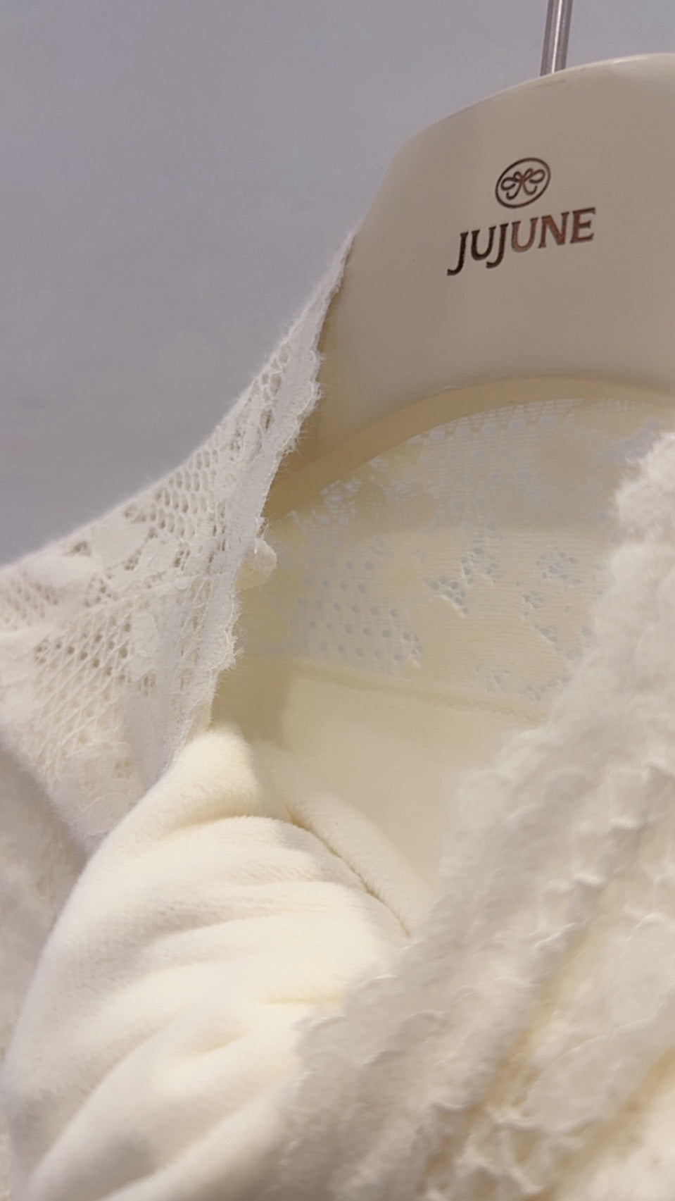 軟蕾絲刷絨立領上衣