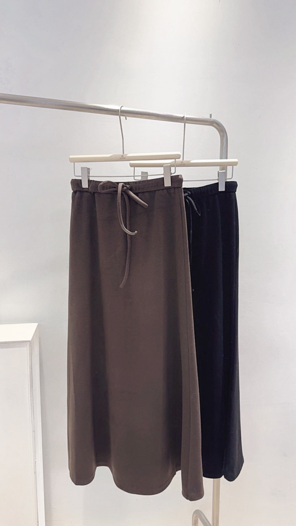 超顯瘦綁帶磨毛長裙