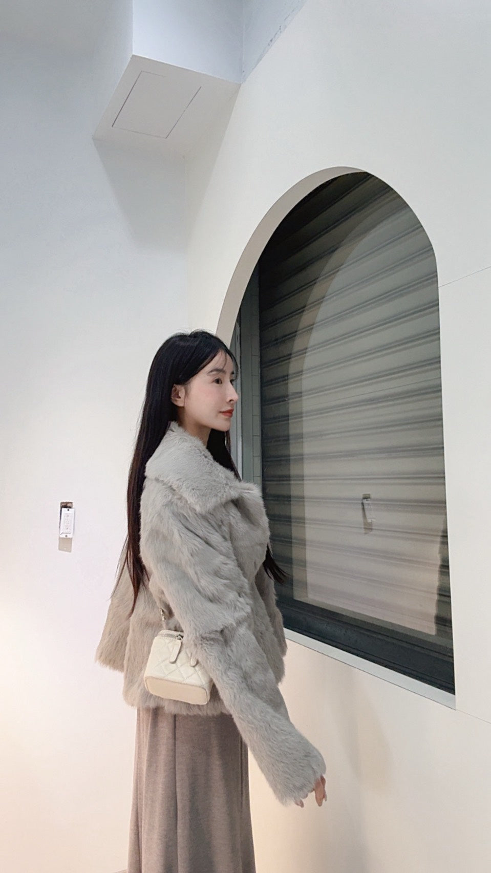 輕奢感小肩線皮草