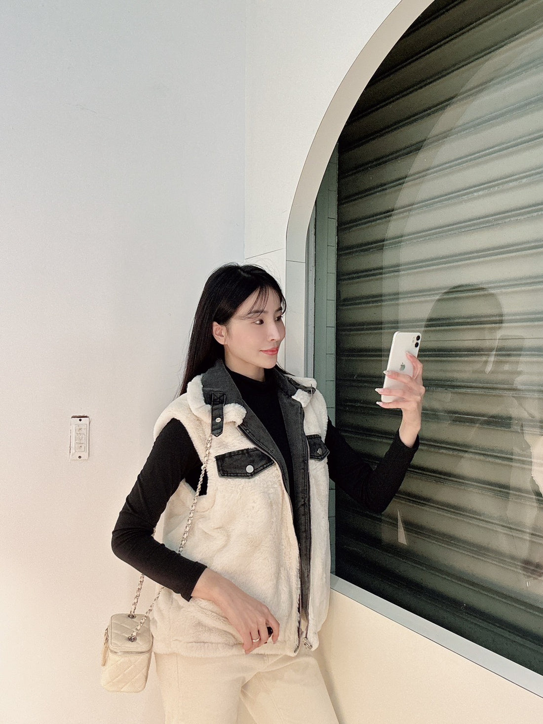 雙面穿水洗黑牛仔背心