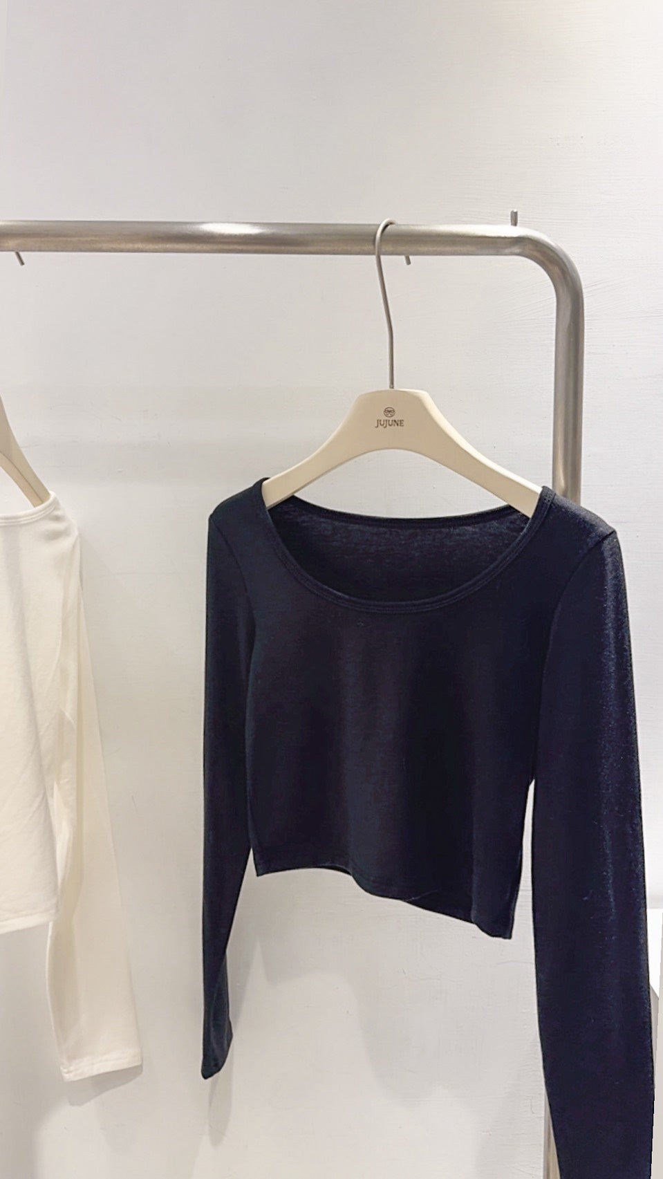 圓領短版發熱衣